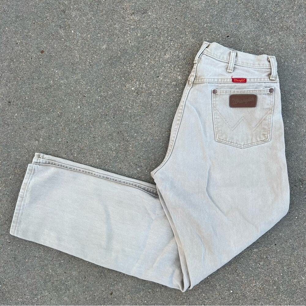 Vintage 90s Wrangler Women’s Khaki Cowgirl Fit Wedgie Jeans 14MWZ 13x32